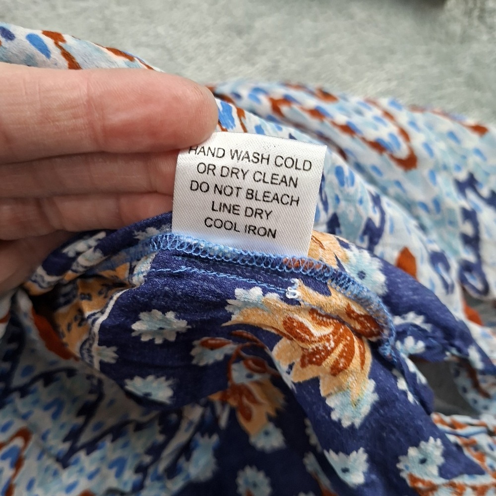 Kyla Seo Dress Womens XXL 2X Blue Embroidered Shirt Dress Boho Western - Picture 10 of 11